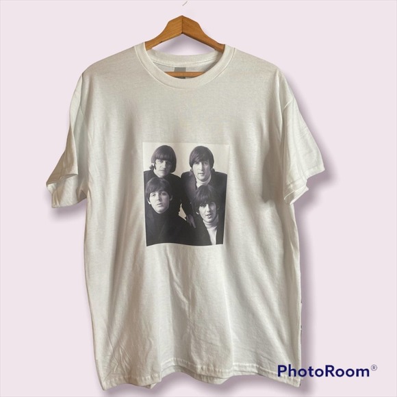Vintage 1990s Men's White The Beatles For Sale Portrait T-Shirt Size Large - Picture 2 of 3